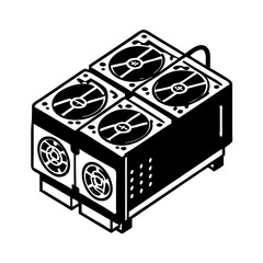 crypto mining rig icon, crypto mining rig silhouette vector illustration-simple silhouette illustration of crypto mining rig,crypto mining rig vector