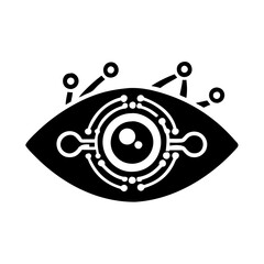 Fototapeta premium cyber eye icon, cyber eye silhouette vector illustration-simple silhouette illustration of cyber eye,cyber eye vector