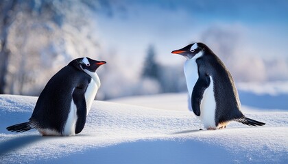 Obraz premium winter animal penguin ai generative