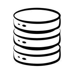 database icon, database silhouette vector illustration-simple silhouette illustration of database,database vector