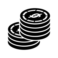 digital coin stack icon, digital coin stack silhouette vector illustration-simple silhouette illustration of digital coin stack,digital coin stack vector