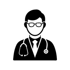 doctor icon, doctor silhouette vector illustration-simple silhouette illustration of doctor,doctor vector