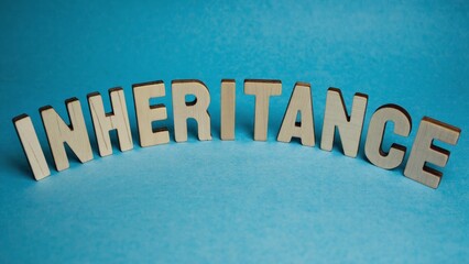 Colorful wooden letters from the word inheritance.