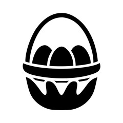 egg basket icon, egg basket silhouette vector illustration-simple silhouette illustration of egg basket,egg basket vector