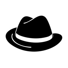 fedora icon, fedora silhouette vector illustration-simple silhouette illustration of fedora,fedora vector