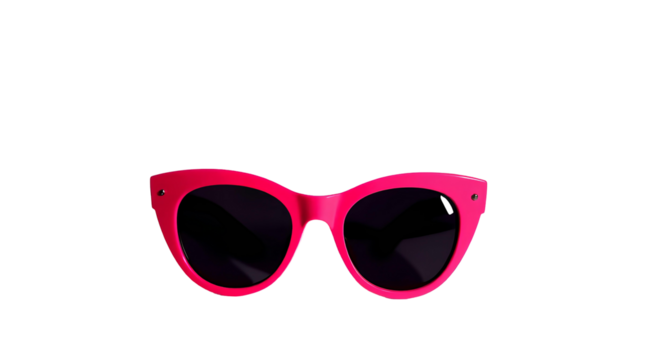 Photo of bright pink cat-eye sunglasses isolated on transparent background.png