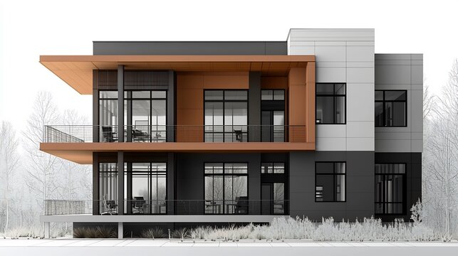 Wireframe model of an office building reveals its geometric structure steel framework and architectural details on paper emphasizing planning and professional real estate development