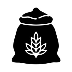 flour bag icon, flour bag silhouette vector illustration-simple silhouette illustration of flour bag,flour bag vector