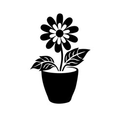 flower pot icon, flower pot silhouette vector illustration-simple silhouette illustration of flower pot,flower pot vector