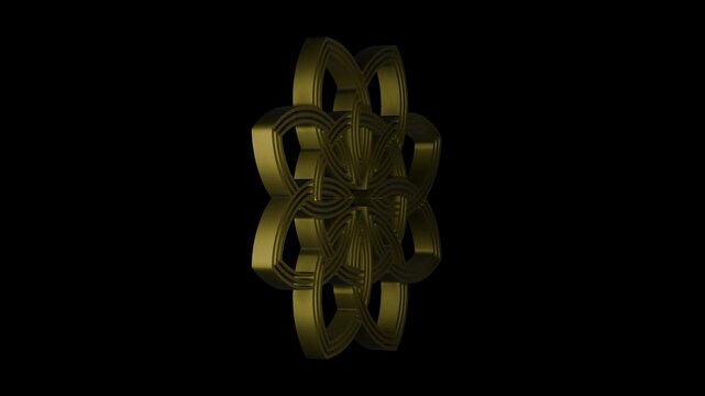 geometry celtic pattern animation on transparent background. 4K footage.	