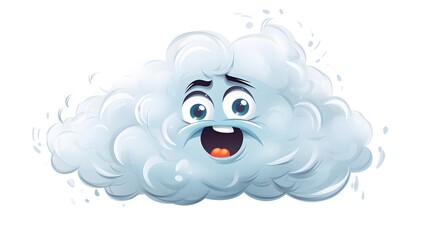 Obraz premium Humorous and Adorable Facial Expression in Shattered Smoke - Stock Photo