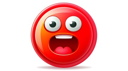 Fototapeta premium Funny and Cute Red Danger Nuclear Bomb Trigger Button Illustration