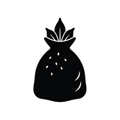 Sack of Flour or Grain Black Silhouette Icon