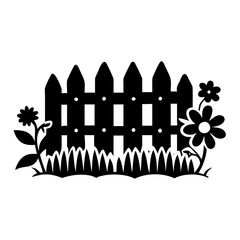 garden fence icon, garden fence silhouette vector illustration-simple silhouette illustration of garden fence,garden fence vector