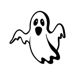 ghost icon, ghost silhouette vector illustration-simple silhouette illustration of ghost,ghost vector