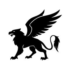 griffin icon, griffin silhouette vector illustration-simple silhouette illustration of griffin,griffin vector