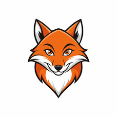 Obraz premium Smiling Fox: A cute fox with a mischievous grin in vector style, with bold orange fur and white highlights. This playful, friendly character is perfect for a variety of uses.