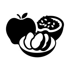 healthy snack icon, healthy snack silhouette vector illustration-simple silhouette illustration of healthy snack,healthy snack vector