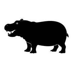 hippo icon, hippo silhouette vector illustration-simple silhouette illustration of hippo,hippo vector