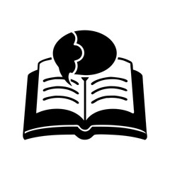 language book icon, language book silhouette vector illustration-simple silhouette illustration of language book,language book vector