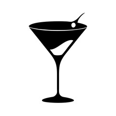 martini glass icon, martini glass silhouette vector illustration-simple silhouette illustration of martini glass,martini glass vector