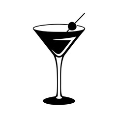 martini glass icon, martini glass silhouette vector illustration-simple silhouette illustration of martini glass,martini glass vector