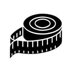measuring tape icon, measuring tape silhouette vector illustration-simple silhouette illustration of measuring tape,measuring tape vector