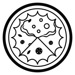 silhouette pizza clipart on white background