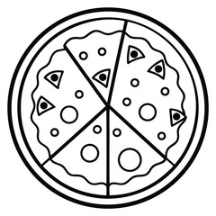 silhouette pizza clipart on white background