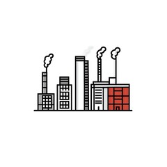 Obraz premium A Simple Stylized Illustration Of Several Factory Buildings