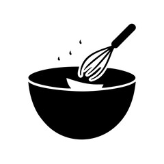 mixing bowl icon, mixing bowl silhouette vector illustration-simple silhouette illustration of mixing bowl,mixing bowl vector