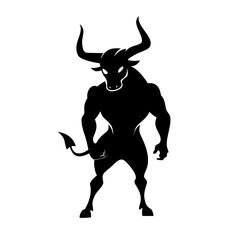 minotaur icon, minotaur silhouette vector illustration-simple silhouette illustration of minotaur,minotaur vector