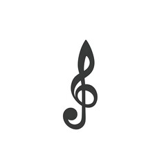 Fototapeta premium A Simple Dark Treble Clef Symbol Isolated on White