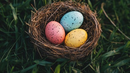 Obraz premium Easter eggs light theme