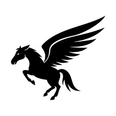 pegasus icon, pegasus silhouette vector illustration-simple silhouette illustration of pegasus,pegasus vector