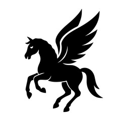 pegasus icon, pegasus silhouette vector illustration-simple silhouette illustration of pegasus,pegasus vector