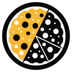 silhouette pizza clipart on white background