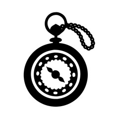 pocket watch icon, pocket watch silhouette vector illustration-simple silhouette illustration of pocket watch,pocket watch vector