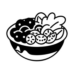 prepped salad icon, prepped salad silhouette vector illustration-simple silhouette illustration of prepped salad,prepped salad vector