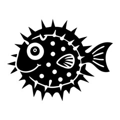 pufferfish icon, pufferfish silhouette vector illustration-simple silhouette illustration of pufferfish,pufferfish vector