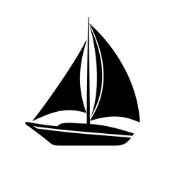 sailboat icon, sailboat silhouette vector illustration-simple silhouette illustration of sailboat,sailboat vector