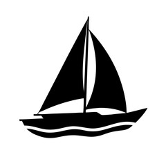 sailboat icon, sailboat silhouette vector illustration-simple silhouette illustration of sailboat,sailboat vector