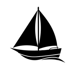 sailboat icon, sailboat silhouette vector illustration-simple silhouette illustration of sailboat,sailboat vector