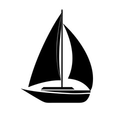 sailboat icon, sailboat silhouette vector illustration-simple silhouette illustration of sailboat,sailboat vector
