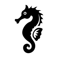seahorse icon, seahorse silhouette vector illustration-simple silhouette illustration of seahorse,seahorse vector