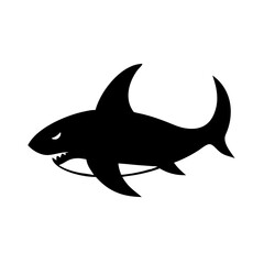 shark icon, shark silhouette vector illustration-simple silhouette illustration of shark,shark vector