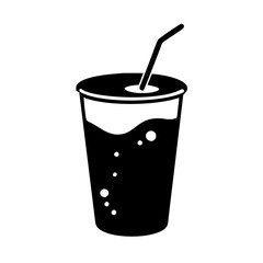 soda cup icon, soda cup silhouette vector illustration-simple silhouette illustration of soda cup,soda cup vector