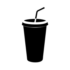 soda cup icon, soda cup silhouette vector illustration-simple silhouette illustration of soda cup,soda cup vector