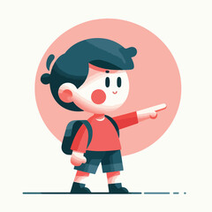 Fototapeta premium vector of little boy pointing