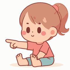 vector of little boy pointing